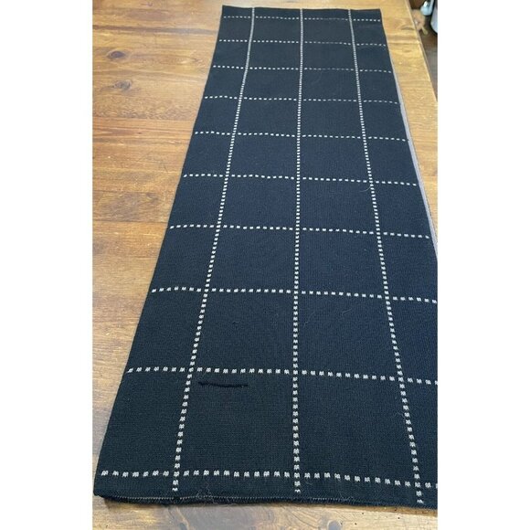 Kangol Black Gray Plaid Men's Muffler Winter Weight Cotton Blend 11" x 56" - Picture 2 of 8